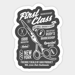 First Class Barbershop Sticker